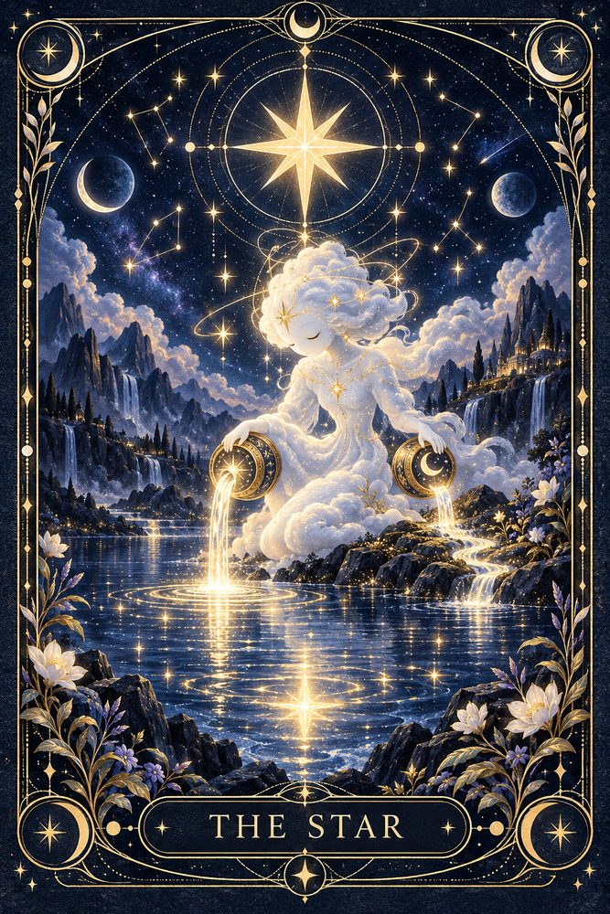 The Star from Wooly’s illustrated tarot deck
